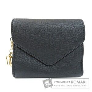 Christian Dior Logo Charm Bifold Wallet Leather